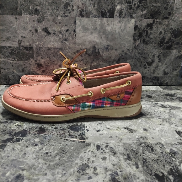 Sperry Top -Sider Shoes | Sperry Top Sider Memory Foam Boat Shoes Womens Size 10M Pink Plaid Slip on | Color: Pink | Size: 10 | Veena1983rana's Closet